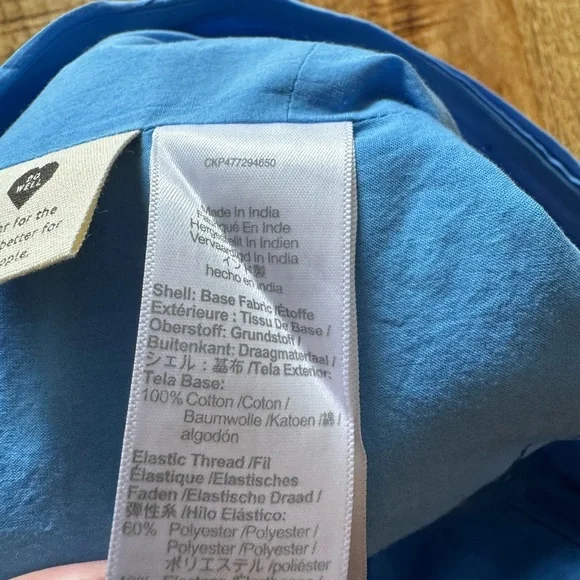 Madewell Blue Ruched Crop Top poplin cotton size 8 NEW NWT - Picture 7 of 7